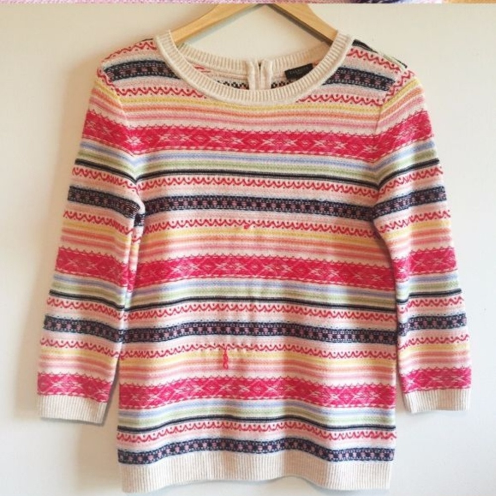TALBOTS Multicolor Zip Back Sweater